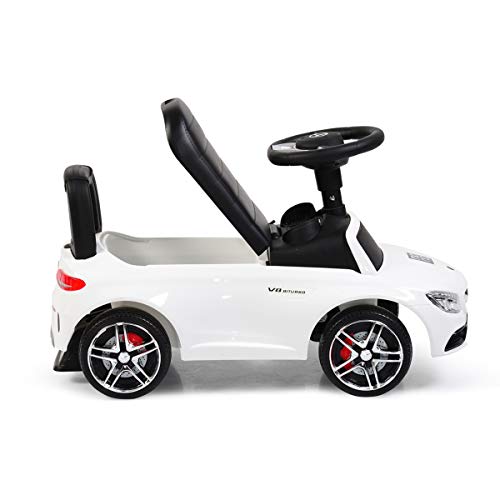 Moni Rutschauto Kinderauto Mercedes C63 Coupe 638, Musikfunktion ab 12 Monaten, Farbe:weiß – Bild 6