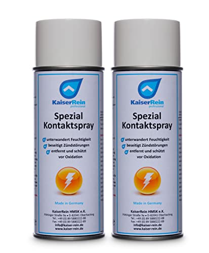 KaiserRein Spezial Kontaktspray (2x400ml) I Feuchtigkeitsschutz für elektrische Geräte und Anlagen I unterwandert und löst Oxid-Schichten und schützt vor neuer Oxidation