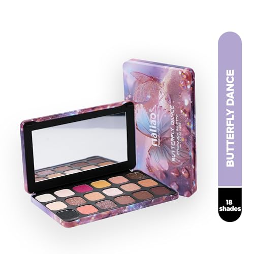 Image of Maliao 18 Color Eyeshadow Palette | Highly Pigmented | Matte & Shimmer Shades | Long Lasting Blendable Eye Makeup | Butterfly Dance,18g