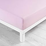 Séchage modéré douceur d\'intérieur Drap housse 1 personne 90 x 190 cm jersy rose clair