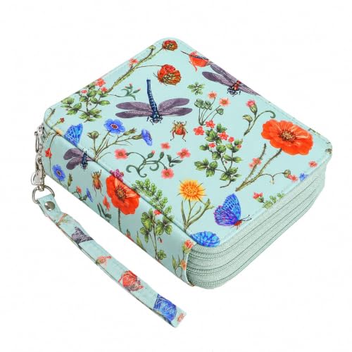 Image of 72 Slots Colored Pencil Case Organizer, 3 Layer Bag | Twill Oxford fabric, 75 elastic loops, detachable handle, for travel, home storage, drawing tools, creative gifts