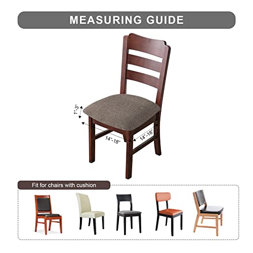 Genina Seat Covers For Dining Chairs Cover 100% Waterproof Dining Room Chair Seat Covers Kitchen Chair Covers (4 Pcs, Taupe) #TOP4
