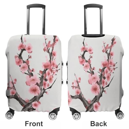 Cherry Blossom Tree Branch Luggage Cover Travel Suitcase Covers for Luggage Elastic Carry on Luggage Covers for Suitcase Tsa Approved Washable Luggage Sleeve Protector Fits 18-32 Inch L3