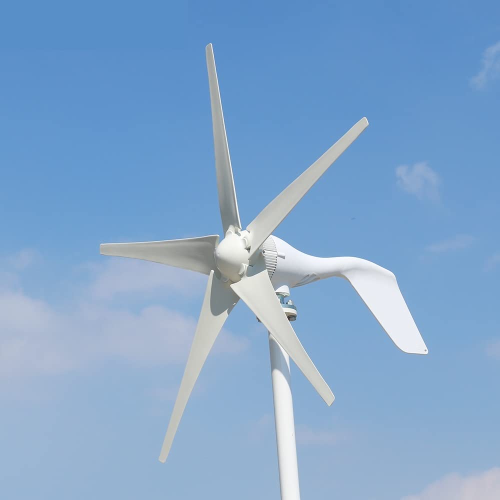 Generador de turbina eólica 400W 600W 800W Energía libre Molino de viento horizontal 3/5/6 Blades Generador de turbina eólica 12V 24V con controlador libre(5,Turbine Only,24V)