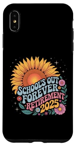 School's out forever retirement 2025 groovy sunflower art custodia per iphone xs max