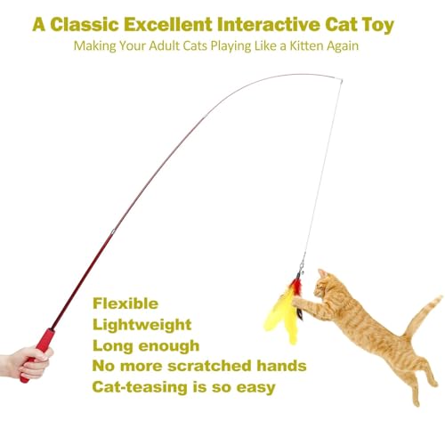 Smitex-Cat-Feather-Toys-Cat-Teaser-Wand-Toy-with-2-Retractable-Teaser-Wand-5-Bird-Feather-Teaser-Toy-4-Worm-Teaser-Cat-Toy-Interactive-Cat-Toy-Wand-Kitten-Toys-for-Indoor-Cats-to-Play-Chase-Exercise