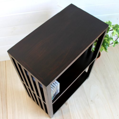 Amazon｜格子ウッドラック S ダークブラウン H62cm (OT-77)｜オープン