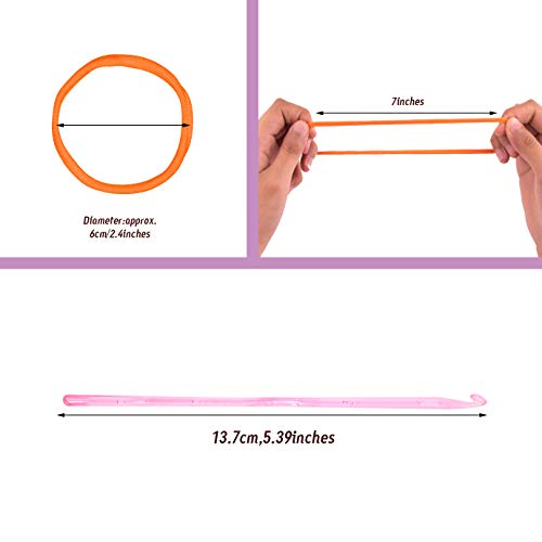 Wxj13 288 Pieces Loom Potholder Loops Weaving Loom Loops 7 Inch Weaving Craft Loops With 3 Pieces Crochet Hook For Diy Crafts Supplies #TOP4