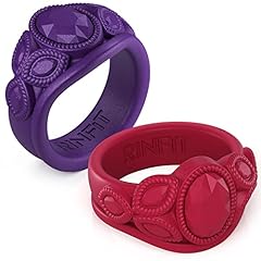 Pack J - 2 Rings Oval - Rose red & Dark Purple