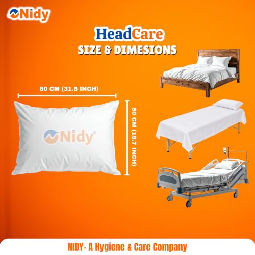 Image of Nidy Disposable Pillow Case Non-Woven Pillow Covers for Medical Travel Hotel Bedroom Home Bedding Portable Supplies Single-Use Pillowcases with Flap Design