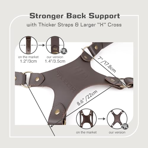 Image of Camera Harness for 2 Cameras,Dual Shoulder Leather Camera Strap,Full Grain Leather Harness for Photographers