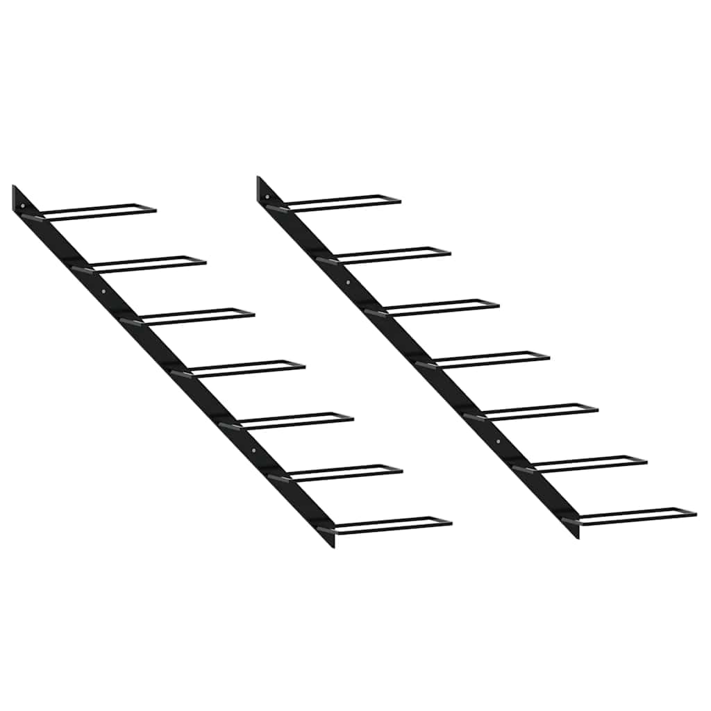 Genérico Armarios de pared para 14 botellas de 2 piezas, color negro | Fácil de montar, material de montaje incluido, duradero, mantenimiento sencillo
