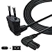 Produktbild AJTECH® 5M Samsung TV Netzkabel - Zertifiziertes AC Stromkabel 2 Polig - 90Grad C7 IEC Kabel Eurostecker Winkel - Kompatibel PS5 Power Cable PS4 Slim Xbox Series LG Fernseher Drucker Euro Kabel - 5M