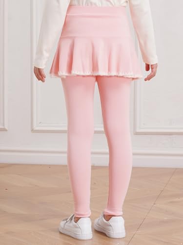 Girls Soft Leggings Ruffle Tutu Skirt Pants Toddlers Kids Warm Footless Uniform Culottes School Pantskirt4