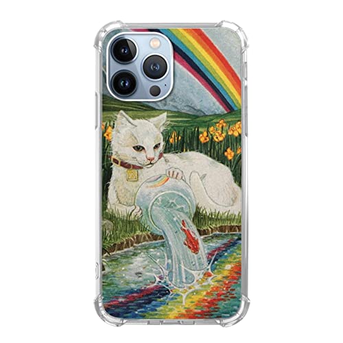 Qimulgociz Trippy Psychedelic Tarot Karte Handyhülle für iPhone 13 Pro, Tarot der heidnischen Katzen Hülle für Mädchen Frauen Jungen Männer, Einzigartige Trendy TPU Bumper Case für iPhone 13 Pro