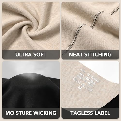 Women's Fleece Lined Thermals Underwear Tops Base Layer Tank Top Vest for Cold Weather 4,5Pairs2