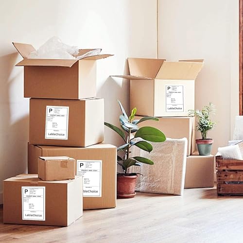 Image of Full Sheet Shipping Labels 8.5 x 11 for Laser & Inkjet Printers, 500 Sheets 500 Labels Self Adhesive Full Page Labels 8.5 x 11 White, Whole Page Label Stickers, Mailing Label Sheets