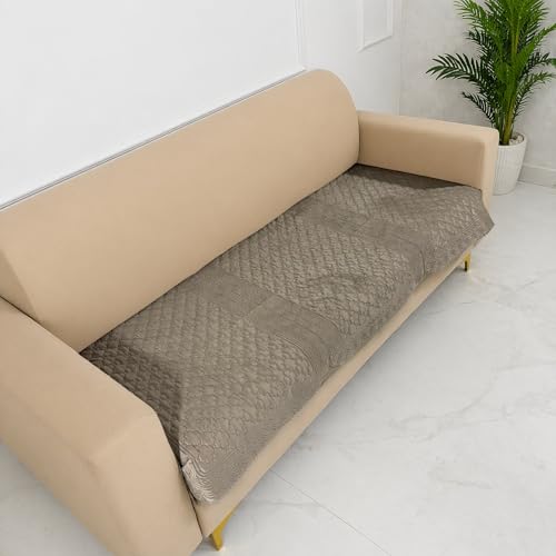 Image of Homerz Premium Petal Charm Sofa Cover | Embossed Floral Pattern | Soft Touch, Anti-Dust & Easy Wash Fabric Cloth, Washable and Durable (Beige, 3 Seater, Only Seat Cover)