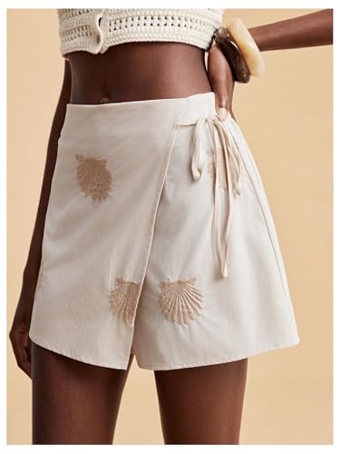 Image of SweatyRocks Women's Boho Mini Skirts Floral Shorts Tie Side Wrap Skorts