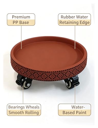 Support de pot à roulettes robuste de 40cm pour déplacer vos plantes lourdes sans effort