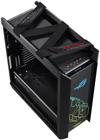 ASUS ROG Strix Helios GX601 RGB Mid-Tower Gaming Case, Pre-Installed 4x140mm Fans, ATX/EATX, Tempered Glass, Aluminum Frame, GPU Braces, 420mm Radiator Support, Aura Sync,