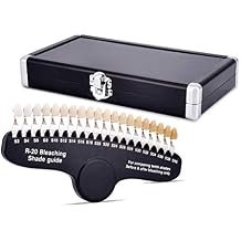 Dental Teeth Shade Guide Professional Porcelain 3D R-20 Tooth Whitening Shade Chart with 20 Colors, Dental Bleaching Shade Tab for Dentist Tracking Teeth Whitening Course