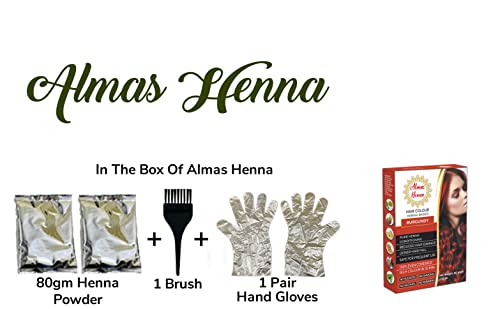 AL HASNAYN ENTERPRISES Tinta de cabelo Henna 80 gramas, pó de vinho orgânico, tintura de cabelo natu