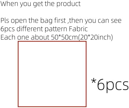 Miniatura 5 de 6 piezas de tela de algodón de 20 x 20 pulgadas, suministros para hacer bricolaje, tela de retazos, paquetes de un cuarto grueso de bricolaje para