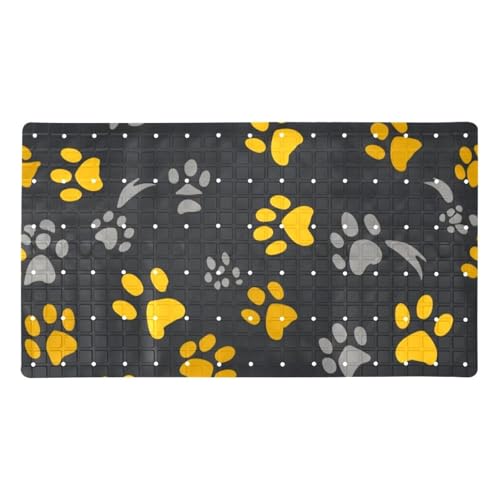 Alfombrilla de baño antideslizante extralarga con huellas de perro 2