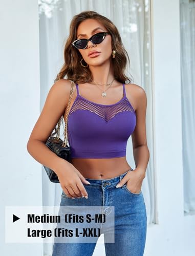 Image of Avidlove Sexy Tops for Women Fishnet Crop Tops Y2k Bralette Hollow Out Camisole Going Out Lingeries Top