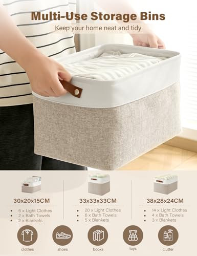 Bagnizer Klappbare Stoff Aufbewahrungsbox für Regale Schrank, 4-teilig – Bild 3