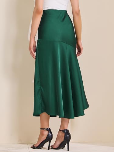 Allegra K Women's Satin Maxi Skirt Fall High Waist Flowy Elegant Work Mermaid Skirts4