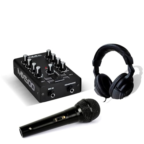 Pack Dj Sono Table de mixage MIX500 + Casque audio + Micro Noir
