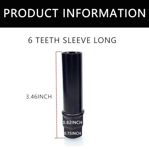 Image of Small 6 Spline Lug Nut Socket; Replacement 6 Point Spline Drive Tuner Wheel Lock Lug Nuts - 17.6mm Inner Diameter - 19mm 3 /4 21mm 13 /16 Hex Socket Wrench