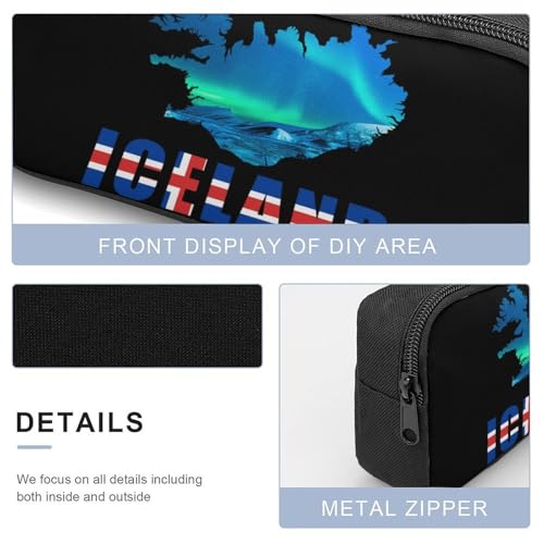 Iceland Flag Map Northern Lights Large Travel Backpacks Carry on Backpack Weekender Bag with 2 Storage Pockets for Men And Women4