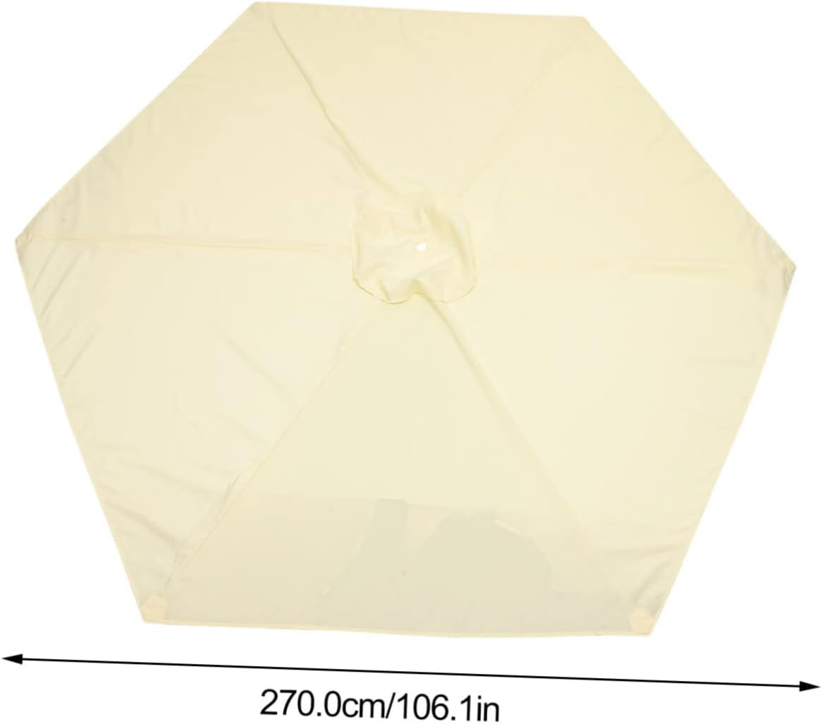 Garden Umbrella Cloth Patio Umbrella Replacement Cover Beige Canopy Easy Install