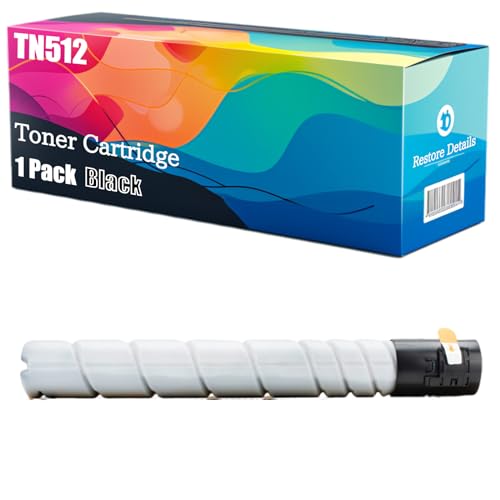 High Yield TN512 TN512K TN512C TN512M TN512Y Toner Cartridge Compatible for Konica Minolta Bizhub C454 C554 Printer, Unleash High-Definition Printing, Achieving 28000 Pages (Black)