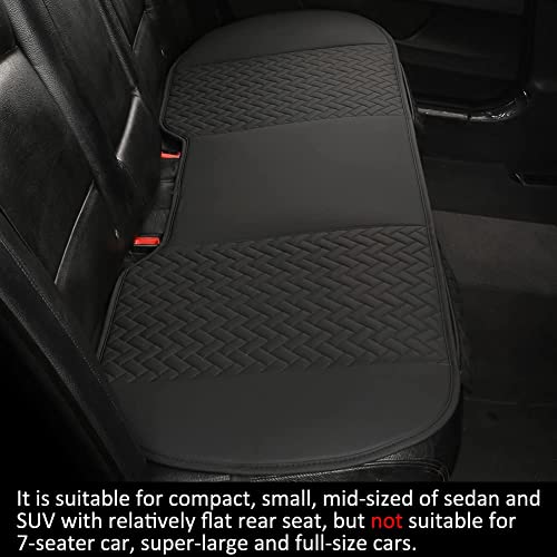 West Llama Full Set Car Seat Covers for Front and Rear Bottom Seats Only, Luxury PU Leather Car Seat Pads Protectors Waterproof and Wear-Resistant,Black