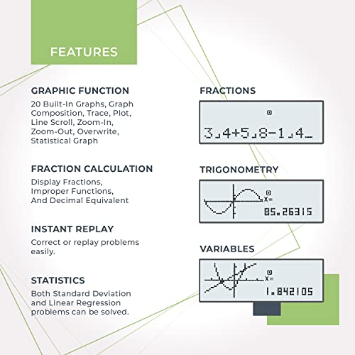 Scientific Calculator With Graphic Functions - Multiple Modes With Intuitive Interface - Perfect For Beginner And Advanced Courses, High School Or College #TOP1