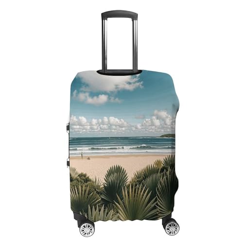 Travel Luggage Cover Elastic Suitcase Protector Anti-Scratch Washable Beach Plantscape Luggage Sleeve Tsa Approved Carry on Covers Baggage Cover Fits 18-32 Inch Luggages4