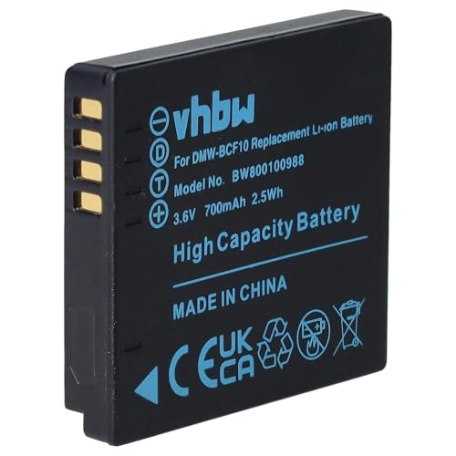 vhbw 1x batería Compatible con Panasonic Lumix DMC-FS10, DMC-FS6, DMC-FS25, DMC-FS42, DMC-FS12, DMC-FS15 cámara (700 mAh, 3,6 V, Li-Ion)