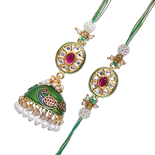 Image of eCraftIndia Set of 2 Multicolor Panda and Elephant Kids Rakhis with Roli Chawal Pack