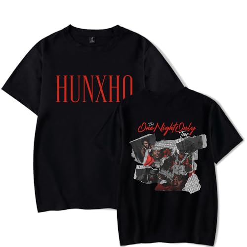 Hunxho The One Night Only Tour T-Shirt Femmes Hommes Été Vintage Mode Manches Courtes Streetwear, Noir , S