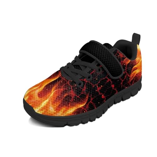 Cool Flame Shoes for Kids Boys Single Buckle Girls Athletic Sneaker Running Tennis Sneakers for Outdoor Activities