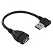 Produktbild USB 3.0 rechtwinklig 90 Grad Verlängerungskabel Stecker auf Buchse Adapterkabel / Winkel-Kabel / Eckkabel mit Knick / Länge 18 cm
