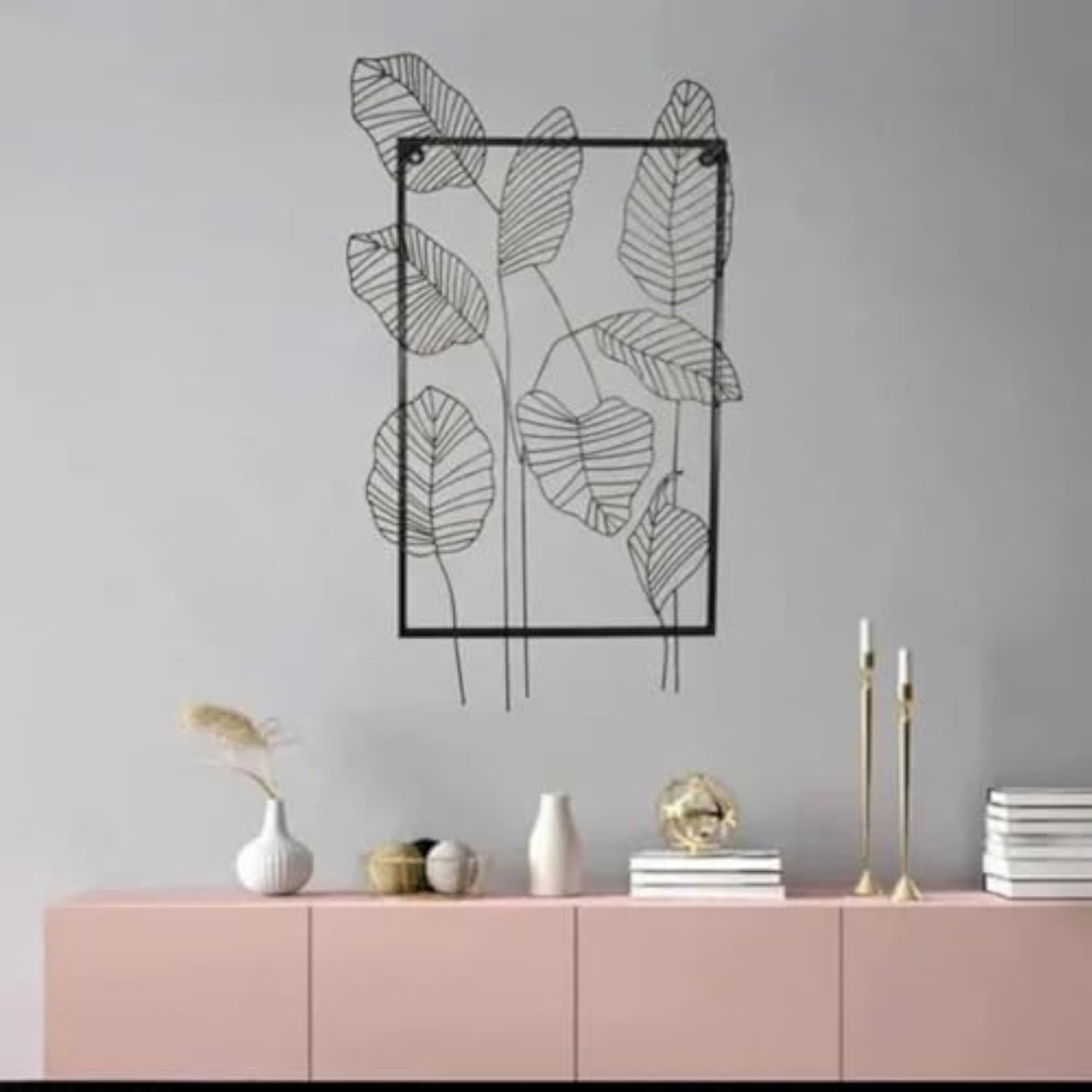Modern Metal Leaf Wall Art Panel