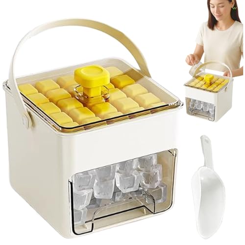 Cubitera Para Congelador | Molde Para Hacer Cubitos | Molde De Gran Capacidad Material Alimentario Para Liberar Cubitos Refrescantes Para Vino Café Cócteles Té Hogar Cocina
