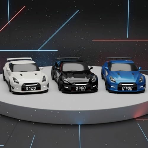 Image of 2026 New Hypercar Alarm Clock with Realistic Engine & Light Effects,Sports Car Alarm Clock,Collector's Car Ornament Gift for Automotive Enthusiasts (Black)