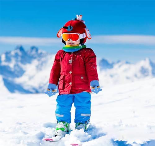 Toddler Gloves, Cartoon Warm Knitted Convertible Fingerless Gloves for Baby Boy Girl with Mittens Cover Cap4