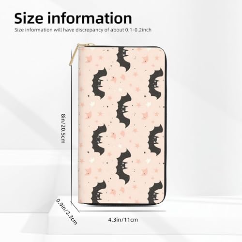 Wallet Women - Cute Star Bat Print Leather Wallet Large Capacity Bifold Long Ladies Wallets With Zipper2